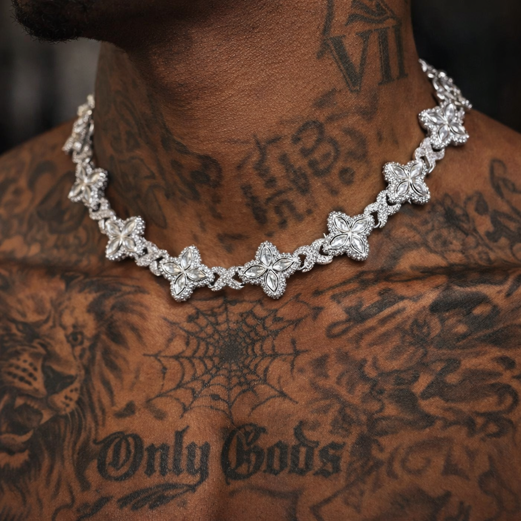 Icy clover CZ Floral Inifinity Chain– Lavishluxxshop