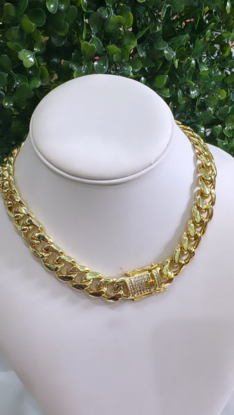 12mm gold Cuban chain
