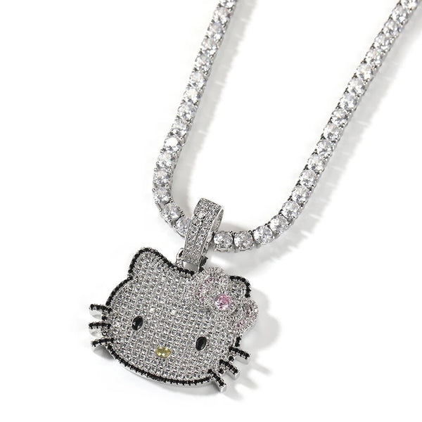 Mini  Kitty  bling necklace