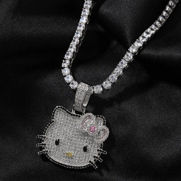Mini  Kitty  bling necklace