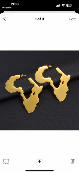 Africa Map shaped Earrings