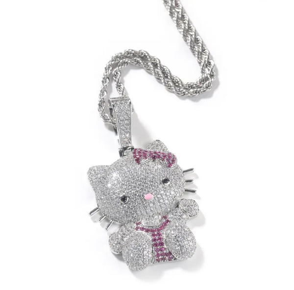 Full body Kitty  bling necklace