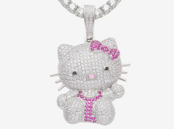 Full body Kitty  bling necklace