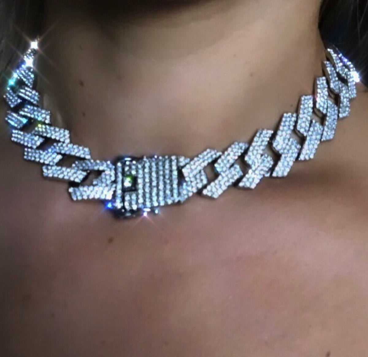 アクセサリー 20mm Studded Cuban Link Choker Amazon.com: 20MM Baguette Choker Necklace for Men 8 Cuban