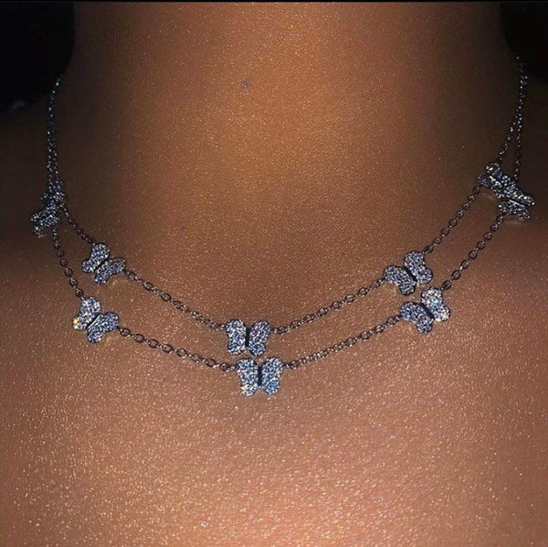 Butterfly Necklace, butterfly pendant necklace , butterfly choker, charm butterfly necklace ,gold butterfly choker