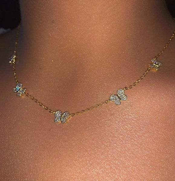 Butterfly Necklace, butterfly pendant necklace , butterfly choker, charm butterfly necklace ,gold butterfly choker