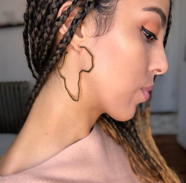Africa map earing, big africa earing,africa map earing statement, africa map earing hoops