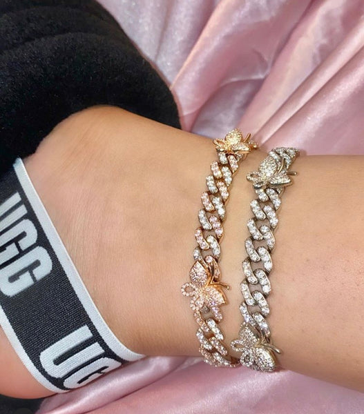 Butterfly cuban ANKLET