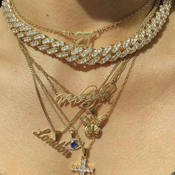 Pink miami cuban link choker, PINK BARBIE CUBAN mini cuban