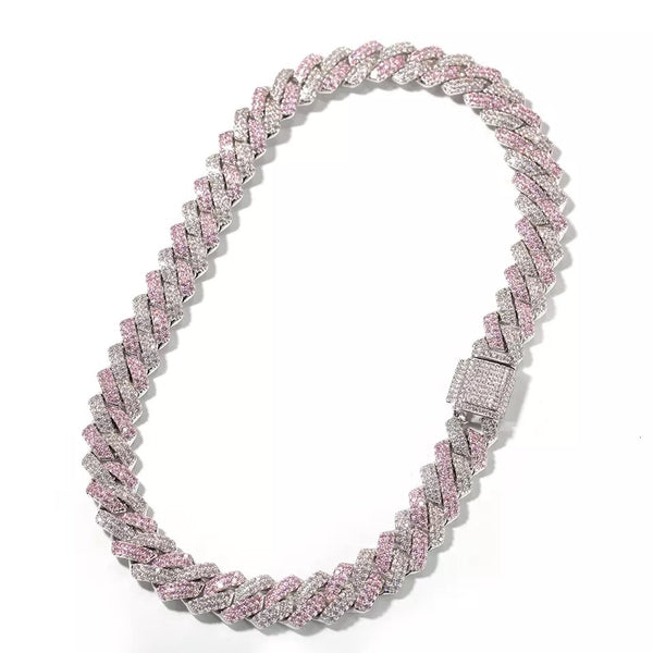 Men women 13 mm Zirconia  Prong cuban link  Choker , butte , men prong cuban , Cuban Choker ,Miami cuban , cuban necklace,