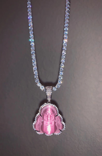 Blue Tennis chain buddha pendant