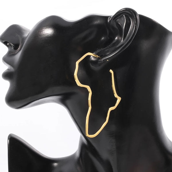 Africa map earing, big africa earing,africa map earing statement, africa map earing hoops