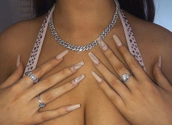 Pink miami cuban link choker, PINK BARBIE CUBAN mini cuban