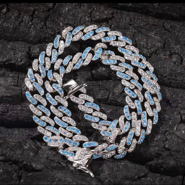 silver mini cuban chain necklace, blinged iced cuban necklace ,9mm Miami Cuban Necklaces Hiphop Men and women Iced necklace