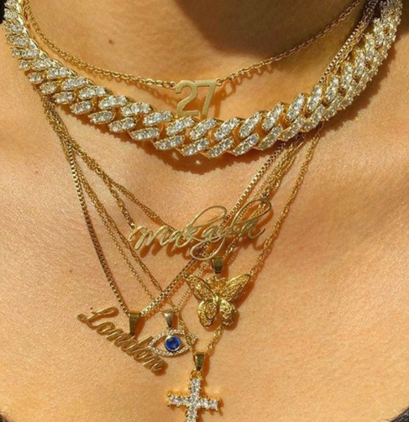 GOLD choker ,9mm Iced Out Women Choker (BUY ONE GET ONE FREE ADD 2 TO CART)