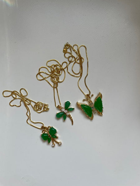 Lucky flower jade necklace Buy one get one free