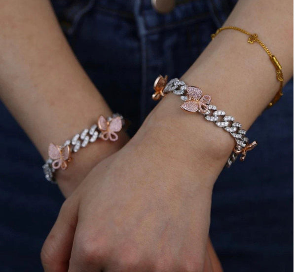 2 PIECE SET CUBAN ANKLET AND BRACELET