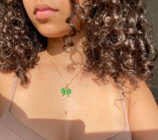 Lucky flower jade necklace Buy one get one free