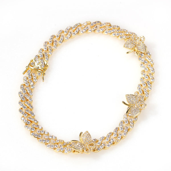 Butterfly cuban ANKLET