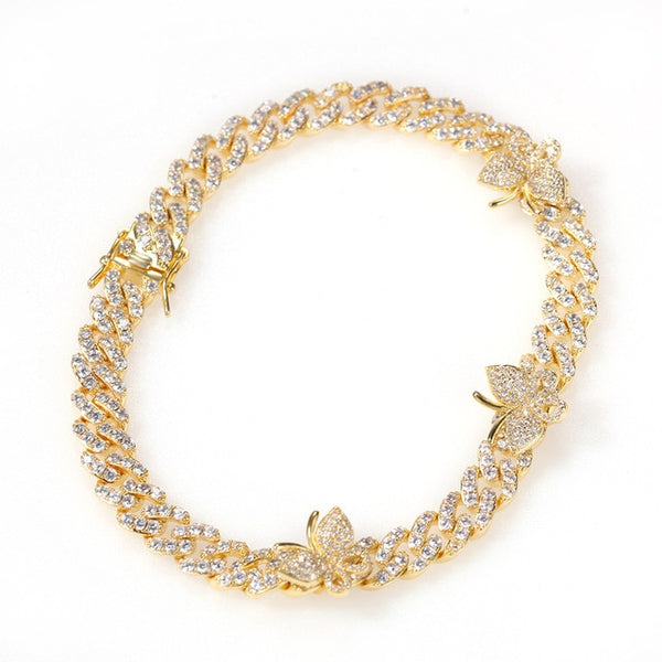 Butterfly cuban ANKLET