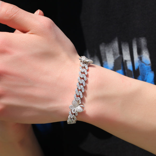 9mm Cuban BRACELET or ANKLET With Butterfly 9inch