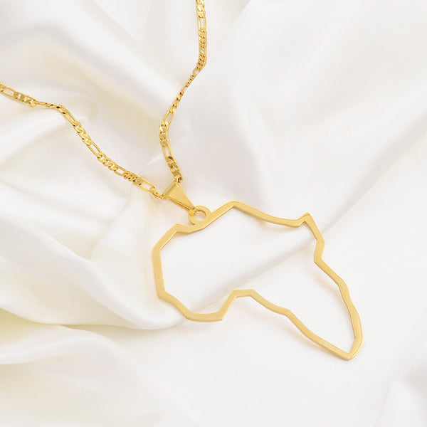 Outline Big Map Africa Necklaces