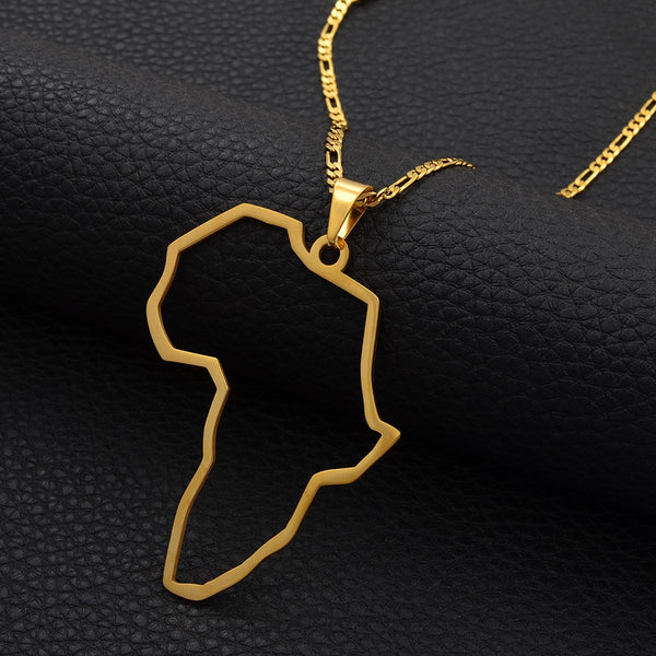 Outline Big Map Africa Necklaces