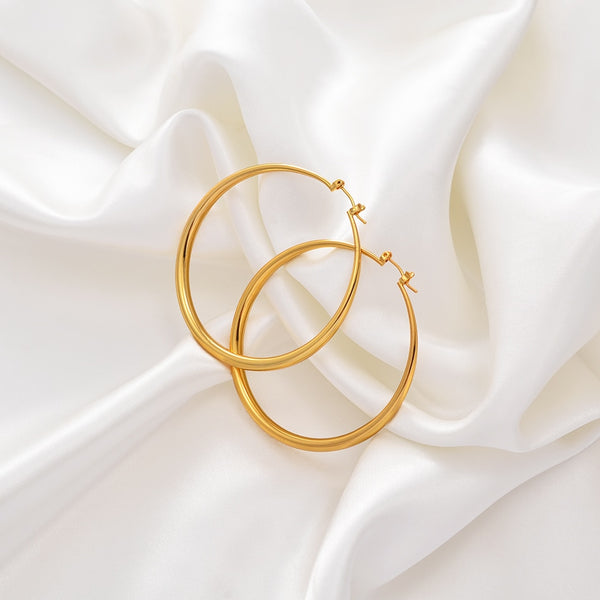 18k gold plated 6 CM Hoop Earrings for Women Gold