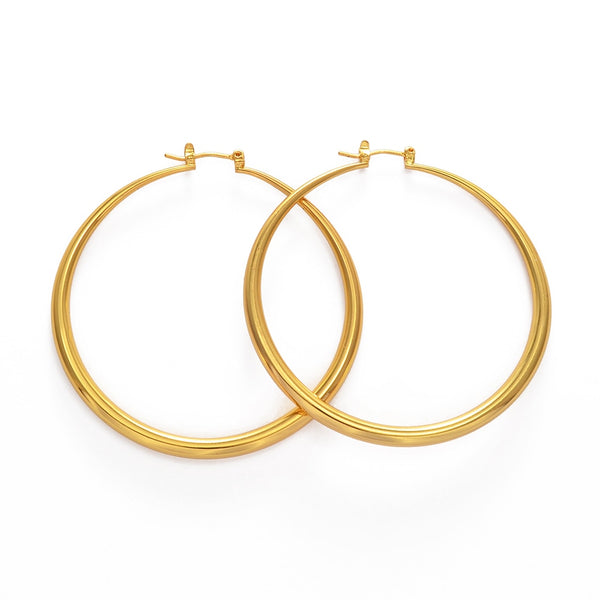 18k gold plated 6 CM Hoop Earrings for Women Gold