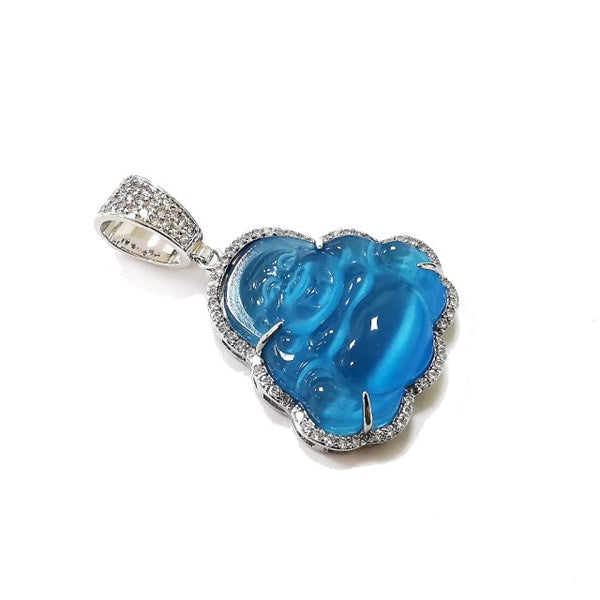 Blue Tennis chain buddha pendant