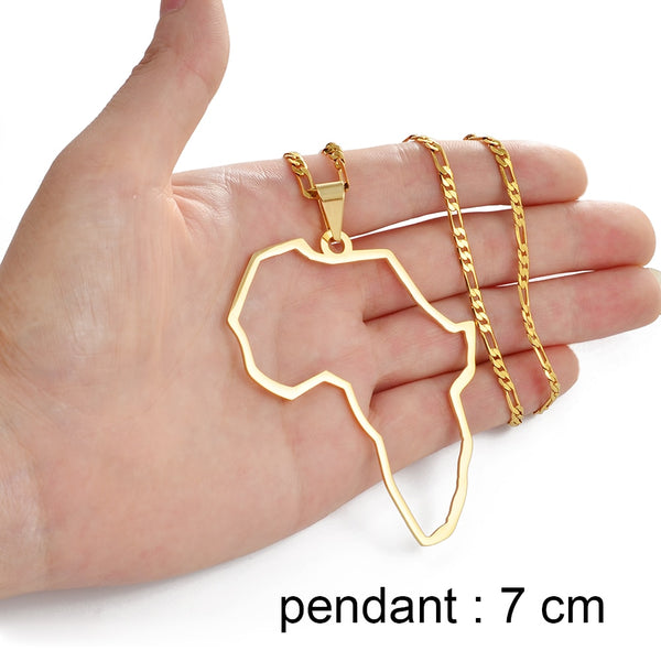 Outline Big Map Africa Necklaces