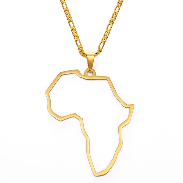 Outline Big Map Africa Necklaces