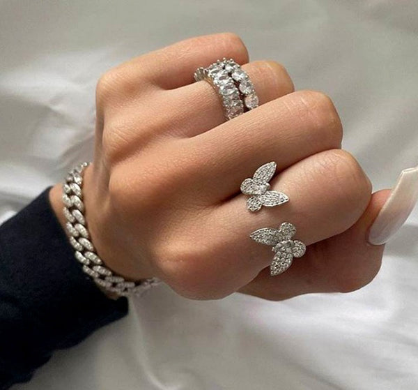 Open Adjusted Butterfly Ring