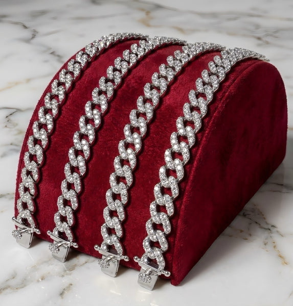 9mm Iced Out Cuban Link Bracelet