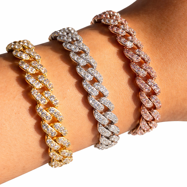 9mm Iced Out Cuban Link Bracelet