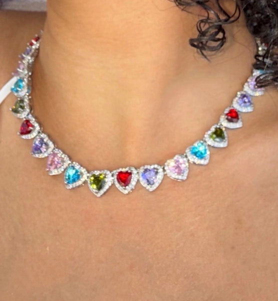 Colorful heart choker necklace - Lavishluxxshop