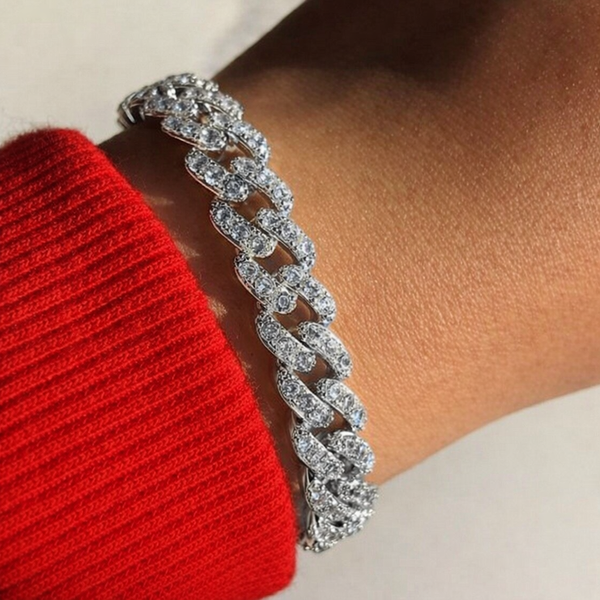 9mm Iced Out Cuban Link Bracelet