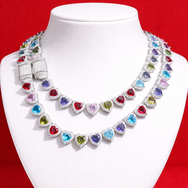 Colorful heart choker necklace - Lavishluxxshop