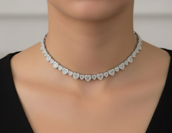 Baguette mini Heart Chain Necklaces for Women Iced Out Cubic Zirconia Stones Necklace Fashion Jewelry for Women Gift