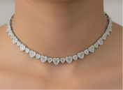 Baguette mini Heart Chain Necklaces for Women Iced Out Cubic Zirconia Stones Necklace Fashion Jewelry for Women Gift