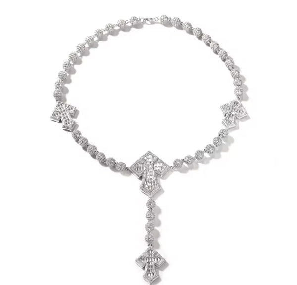 Beaded cross necklace