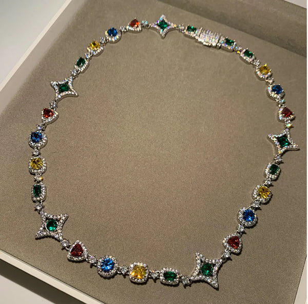 Colorful gemstone  necklace