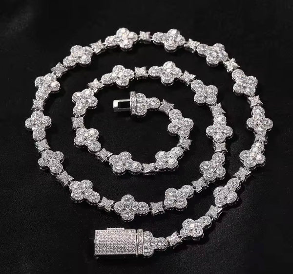 Iced Out Cross Pendant Necklace, CZ Diamond Statement Jewelry
