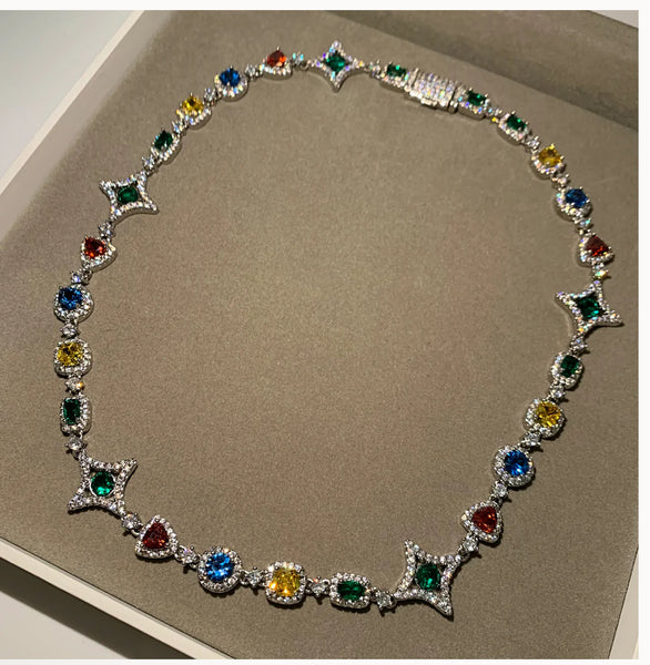 Colorful gemstone  necklace