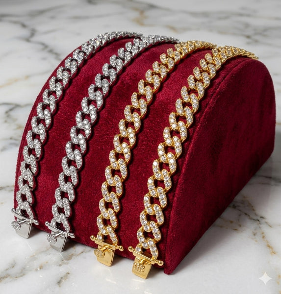 9mm Iced Out Cuban Link Bracelet