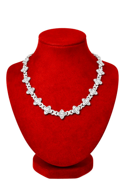 Icy clover CZ Floral Inifinity Chain