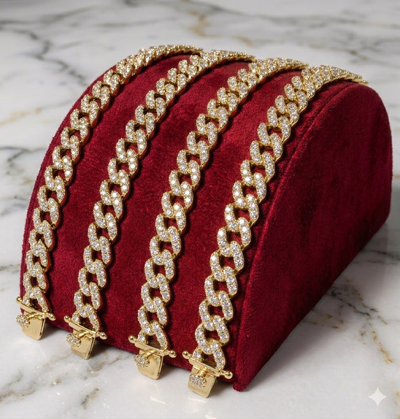 9mm Iced Out Cuban Link Bracelet