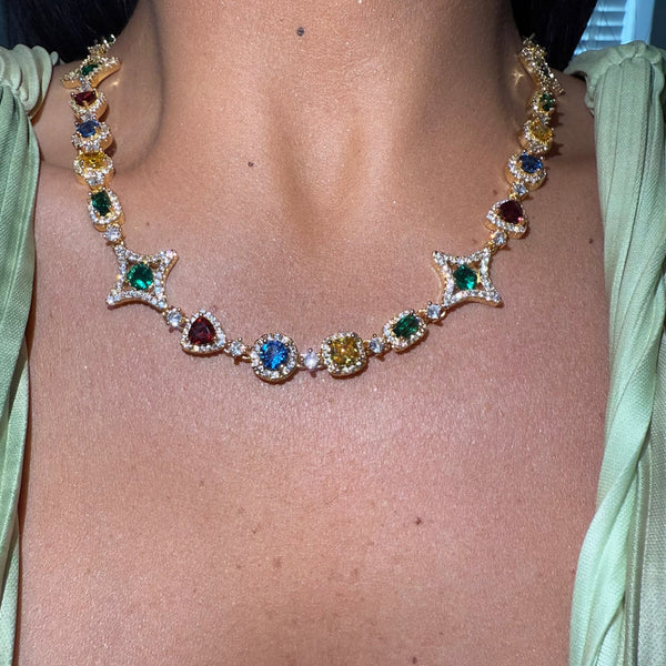 Colorful gemstone  necklace