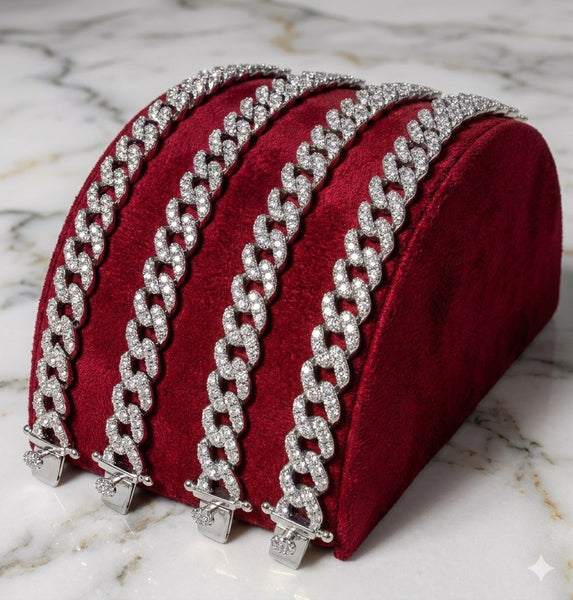 9mm Iced Out Cuban Link Bracelet