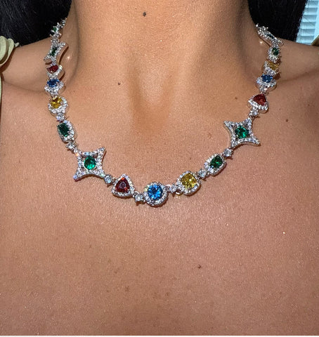 Colorful gemstone  necklace